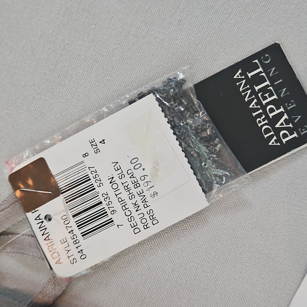 NWT! Adrianna Papell Silk Sequin Embellished Mini Dress Size 4 - Picture 11 of 12